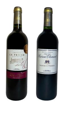 OFFRE MIXTE- 24  CH LE PRIEUR 2018 AOC BORDEAUX  + 12 CHATEAU BARON CLEMENT 2016